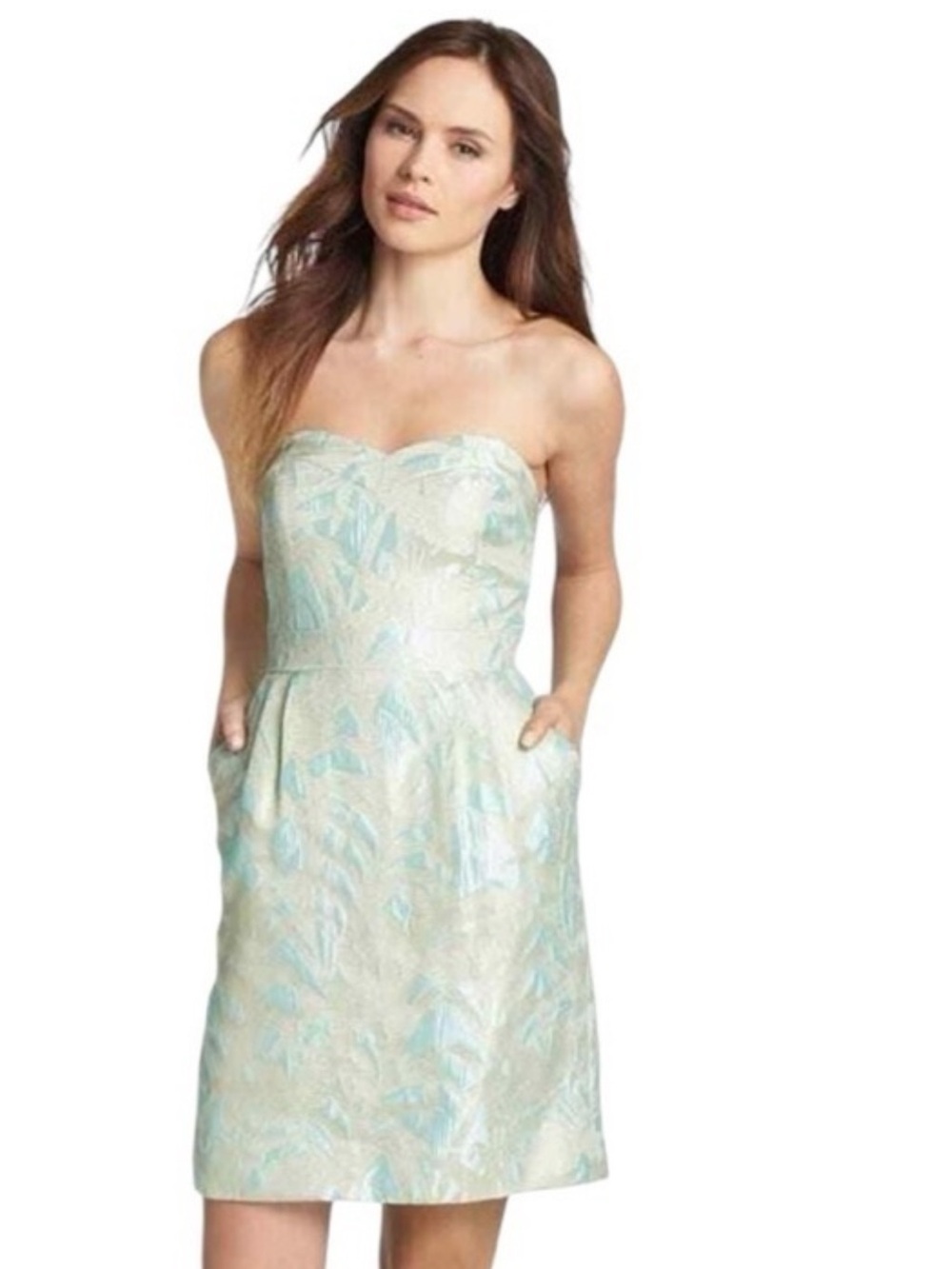 KATE SPADE | Faye Jacquard strapless dress size 8